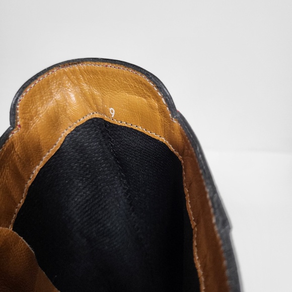 Women’s ESPACE Black Leather Boots with Decorative Red Lacing, 9 M - Picture 6 of 8